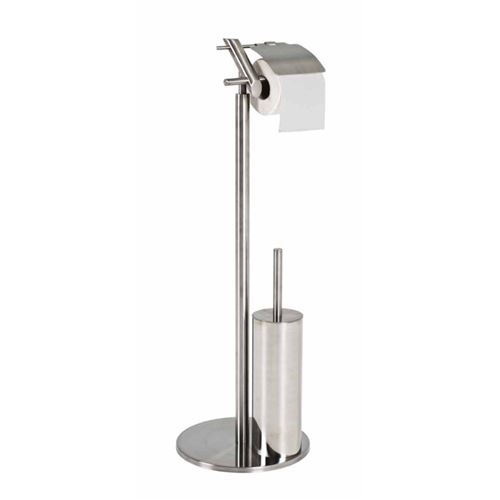 Paris Prix - Brosse Wc & Dérouleur En Inox lino 77cm Argent