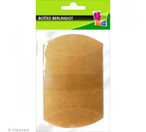 Boîte cadeau berlingot 6,5 x 7 cm - Kraft - 6 emballages