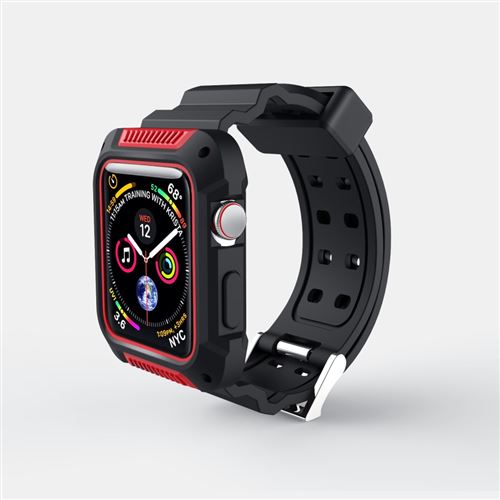 Bracelet en silicone cadre souple rouge pour votre Apple Watch Series 4 40mm