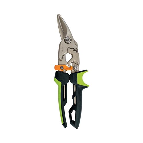 Fiskars Cisaille Aviateur, Coupe à droite, Jusqu'à 40% de puissance en plus, Longueur 24,7 cm, Acier/plastique traité thermiquement, Noir/Vert/Orange, PowerGear, 1027208
