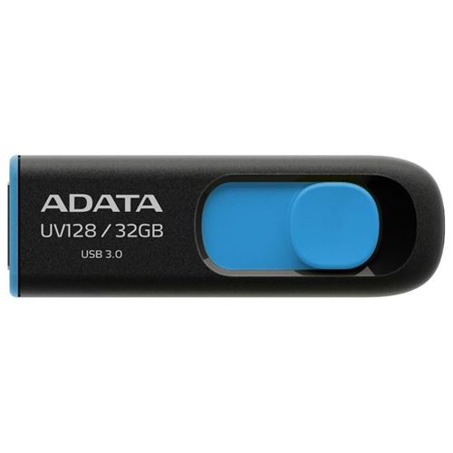 Adata Usb-stick 32gb Dashdrive Uv128 (black/blue) Retail Auv128-32g-rbe 