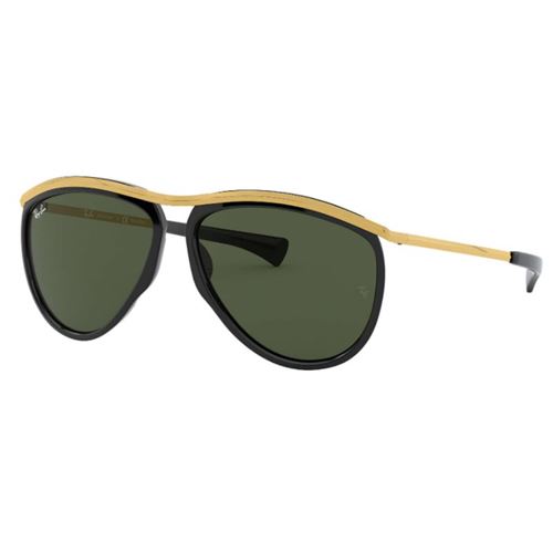 Lunettes de soleil Ray-Ban 2219 Olympian Aviator Noir/Doré Vert G-15