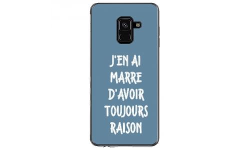 Coque souple pour Samsung Galaxy A8-Plus 2018 avec impression Motifs marre d'avoir raison bleu