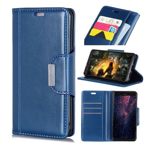 Etui en PU bleu pour Motorola One Power/P30 Note