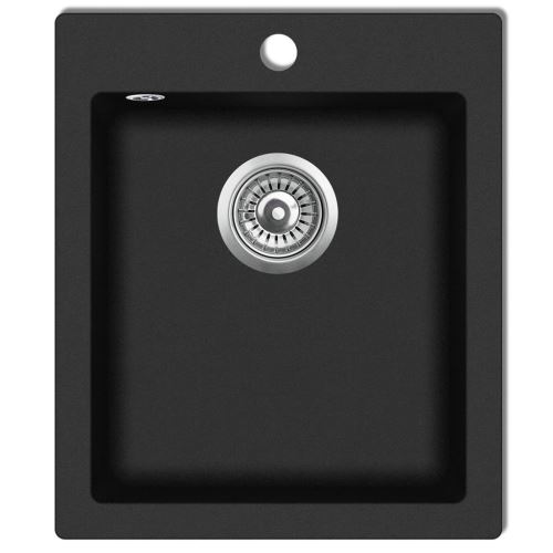 vidaXL Évier de cuisine Granite Noir