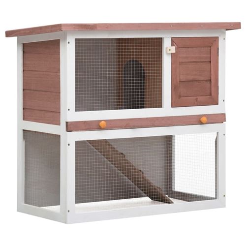 Vidaxl - Clapier d'ext&eacute;rieur 1 porte Marron Bois Marron
