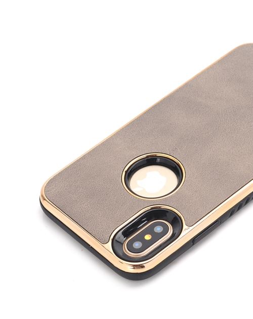 iPhone X Coque Protection TPU Gris Electroplating ALS48302