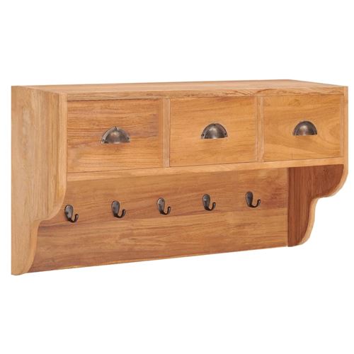 vidaXL Porte-manteau mural 80x25x45 cm Bois de teck solide