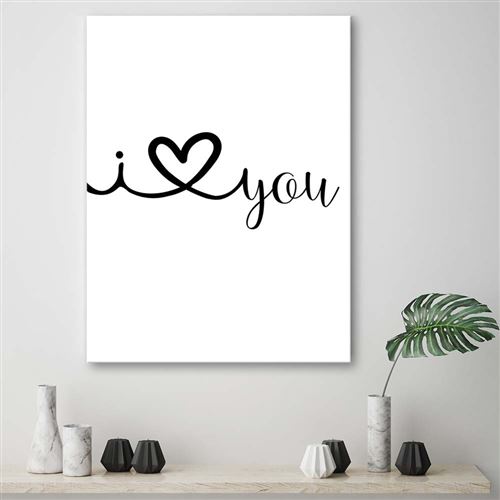 Toile Tableau Imprime Image Decorative Murale Canevas Phrase Amour Anglais 40x60 Achat Prix Fnac