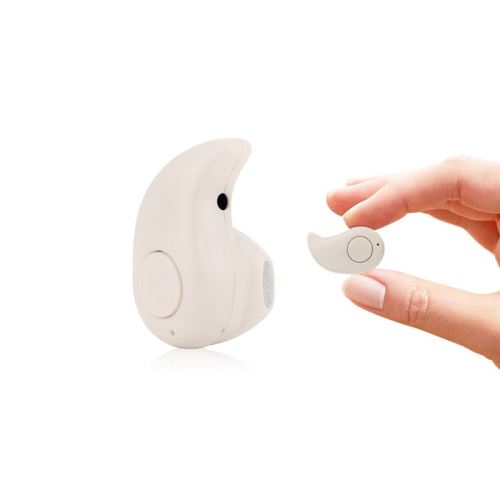 SHOP-STORY - Oreillette Bluetooth Sans Fil Ultra-Mini pour tous Smartphones et iPhones - Couleur Blanc