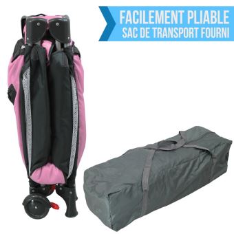 Matelas lit Parapluie 60 x 120 cm, Matelas Pliant pour bébé avec Housse  Anti-étouffement 3D + Sac de Transport