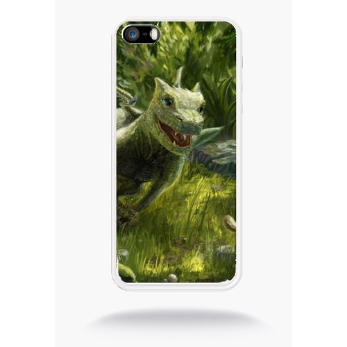 Coque Bébé Dragon Compatible Apple Iphone 5s Silicone Blanc Mat