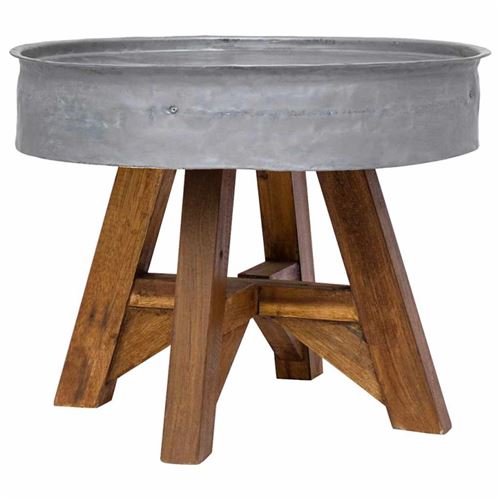 Mercatoxl - Table basse Bois de r&eacute;cup&eacute;ration massif 60 x 45 cm Argent&eacute;