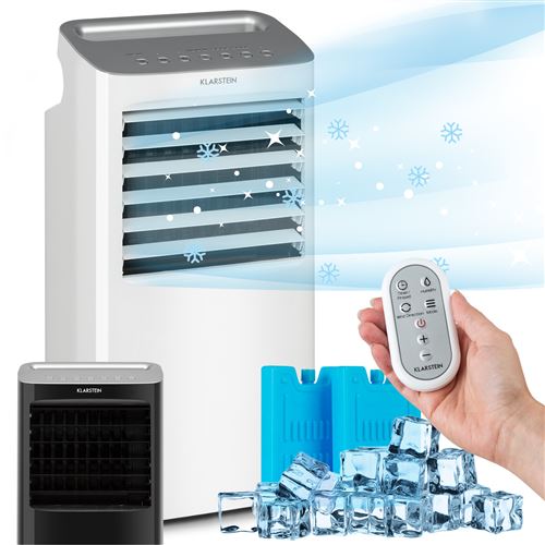 Rafraîchisseur D'Air - Klarstein Coldplayer - Ventilateur - 68W - Humidificateur - 384M³/H - Ionisateur - Mobile - Purificateur - Télécommande - Blanc