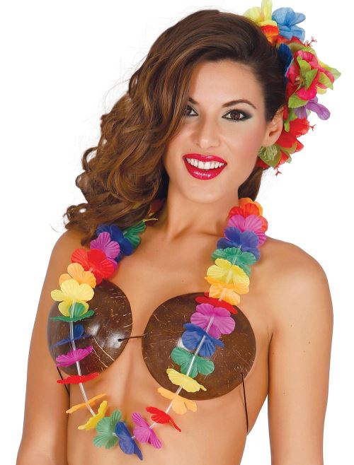 Collier Hawaïen à fleurs multicolore