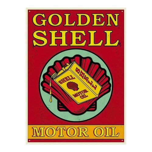 Red Hot Citron 300 x 410 mm Panneau mural en fer blanc/Huile moteur Coque en métal, multicolore