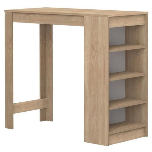 Table bar de 4 a 6 personnes style contemporain decor chene - L 115 x l 50 cm