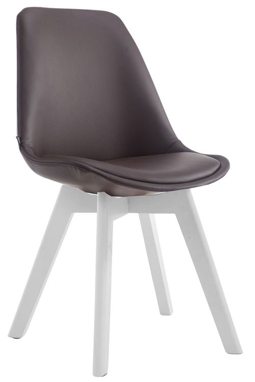 Chaise de salle à manger Manado similicuir Marron/Blanc