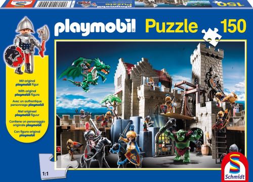 Schmidt spiele - 56090 - puzzle classique - playmobil - lutte pour le trésor du roi - 150 pièces