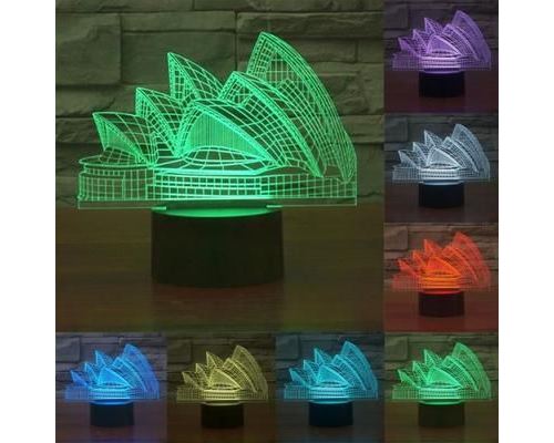 Lampe 3D Opéra de Sydney Lumière 7 Couleurs Luminaire LED Décoration - YONIS