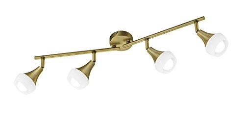 Trio leuchten 803100404 trumpet plafonnier, métal, e14, laiton, 9 x 68 x 19,5 cm