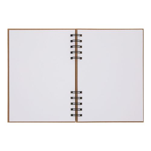 Carnet à dessin 80 pages blanches 128 g/m² avec spirale 15 x 21 cm