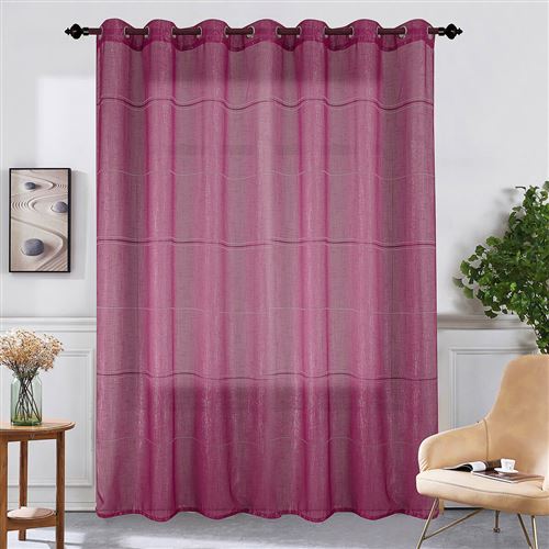 Voilage grande largeur Pacifique satiné Prune 300x240cm Best Interior