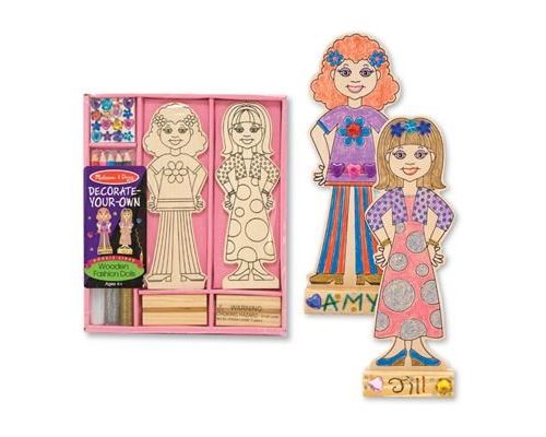 Melissa Doug - Kit d'artisanat pour poupées de mode en bois à décorer