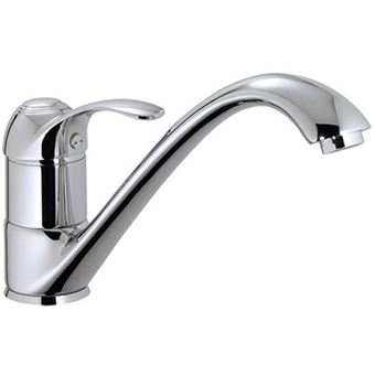 Robinet Mitigeur evier en laiton chrome Bec mobile pivotant Cartouche ceramique - 1