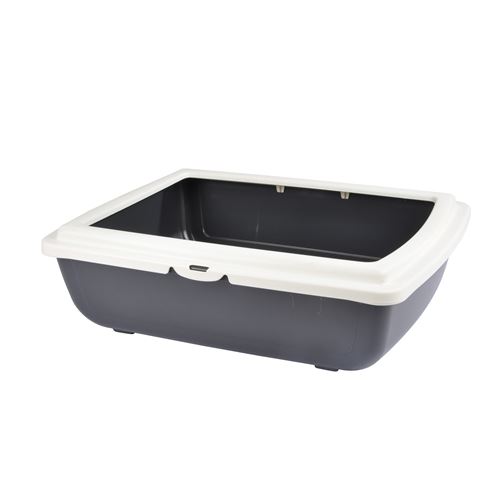 bac a litiere en plastique + rebord ivoire 46*36*h.12cm