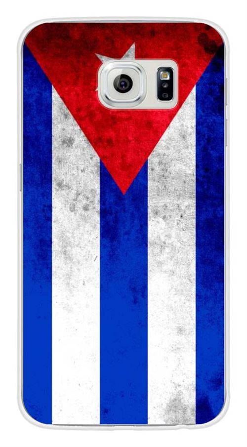 Coque en silicone imprimée compatible Samsung Galaxy S6 Drapeau Cuba