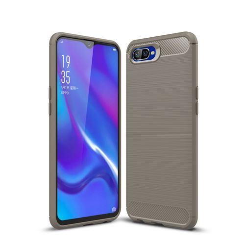 Coque en TPU fibre de carbone souple gris pour votre Oppo K1