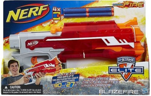 Jeu plein air pistolet blazefire rouge et gris n-strike elite : nerf sonicfire - jouet enfant