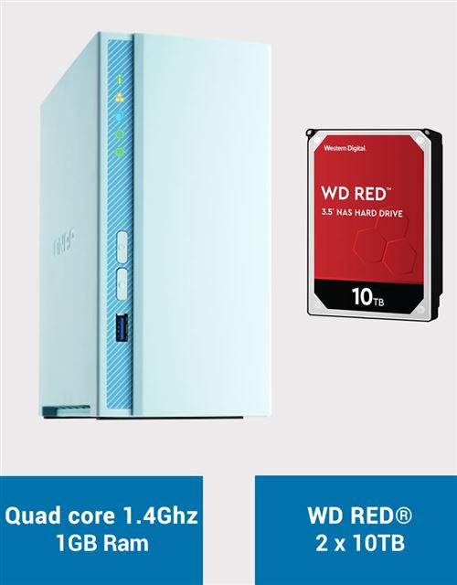 QNAP TS-230 Serveur NAS WD RED 20To (2x10To)
