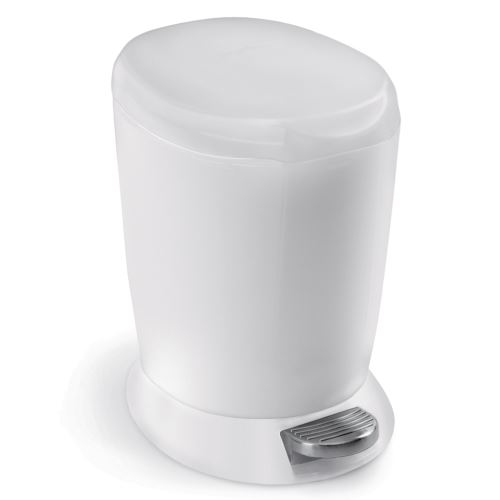 simplehuman Poubelle Ronde À Pédale en Plastique Blanc 6L
