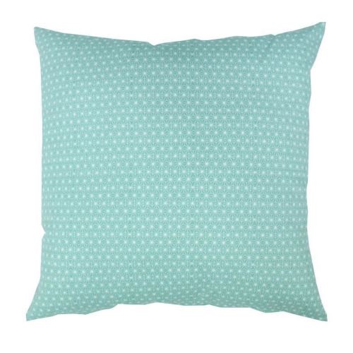Coussin décoratif 100% coton imprimé SCANDI - 60x60 cm - Vert d'eau et blanc