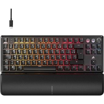 CORSAIR K70 PRO TKL - Clavier - TKL - backlit - USB - AZERTY - Français - commutateur : CORSAIR MGX v2 - noir - 1