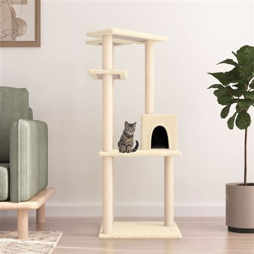 Comparer les prix de vidaXL Arbre à chat avec griffoirs en sisal crème 123 cm