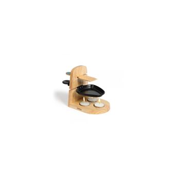 Raclette à la bougie MEN397, 1 à 2 personnes, Beige (support bois) - 1