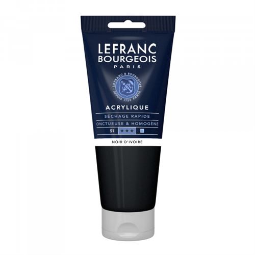Lefranc & Bourgeois - Peinture - peinture acrylique - noir ivoire - opaque - satin - fine - 200 ml