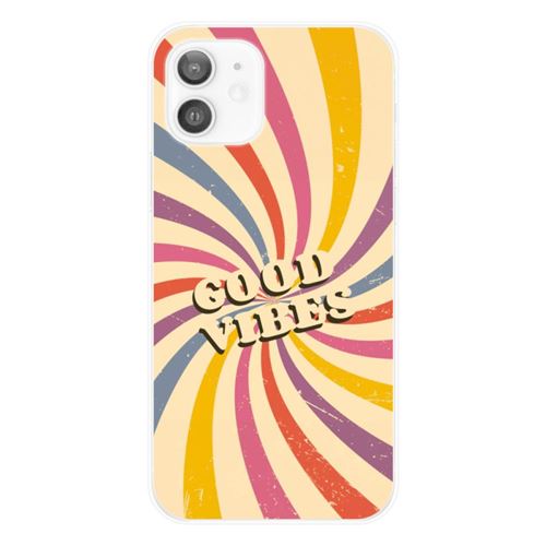 Coque en silicone imprimée compatible Apple iPhone 12 Good vibes