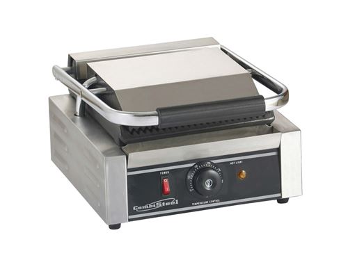 Grill à Panini Professionnel Rainurée   320 x 410 x 190 mm   Combisteel