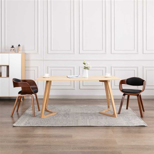 vidaXL Chaises de salle à manger 2 pcs Bois courbé et similicuir
