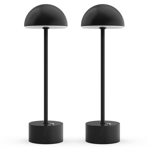 tomons Lampe de Chevet Tactile Lot de 2 Sans Fil LED, Température de Couleur Ajustable, Lampe de Table LED, Noir