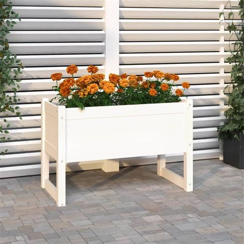 Vidaxl Blanc Jardinière - 78X40x52 Cm Bois Massif De Pin - Image 3