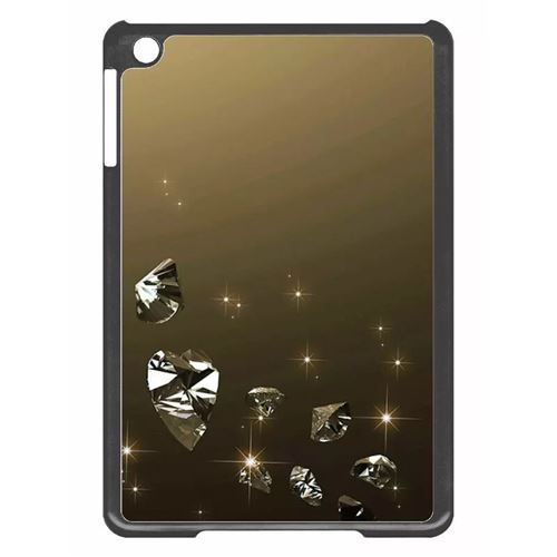 Coque tablette My-Kase pour iPad mini 2 - diamant fond brun - Plastique Noir