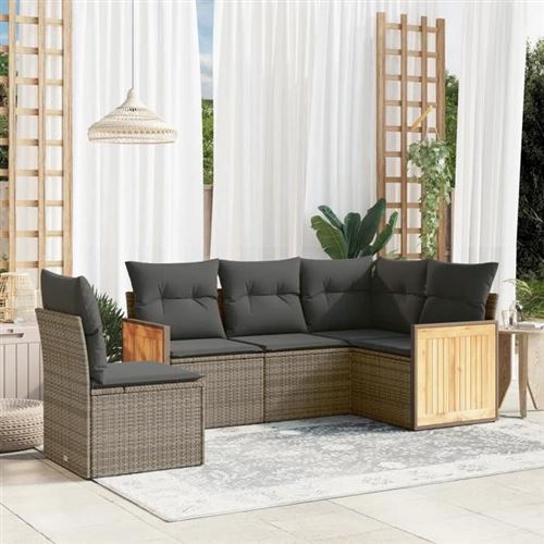 Non Communiqué Gris Salon De Jardin Modulable Vidaxl Resine Tressee 5 Pieces X 59 X 69 5 Personnes