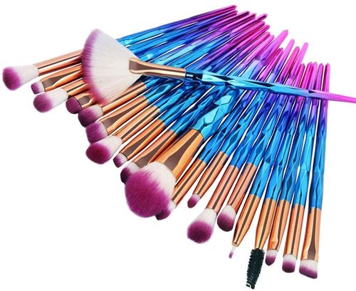 CHENYAO(HZ0001) ensemble de pinceaux 20pcs pour mélange de fond de teint poudre correcteur de blush surligneur ombres à paupières kit (Violet)