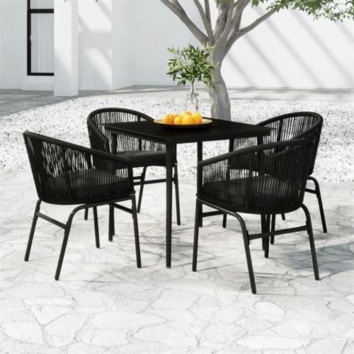 Non Communiqué Noir Vidaxl Ensemble De Salle À Manger De Jardin 5 Pcs 3099240