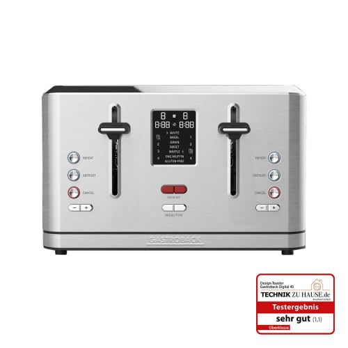 Grille Pain Gastro 4S 62396 1900W 240V Décongélation Arrêt Automatique Acier Inoxydable Argent